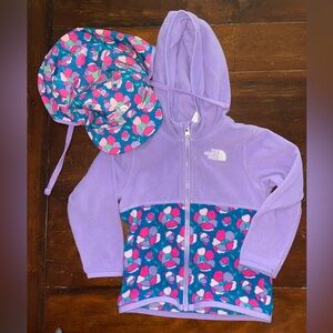 North Face Toddler Matching Fleece and Sun Hat Set